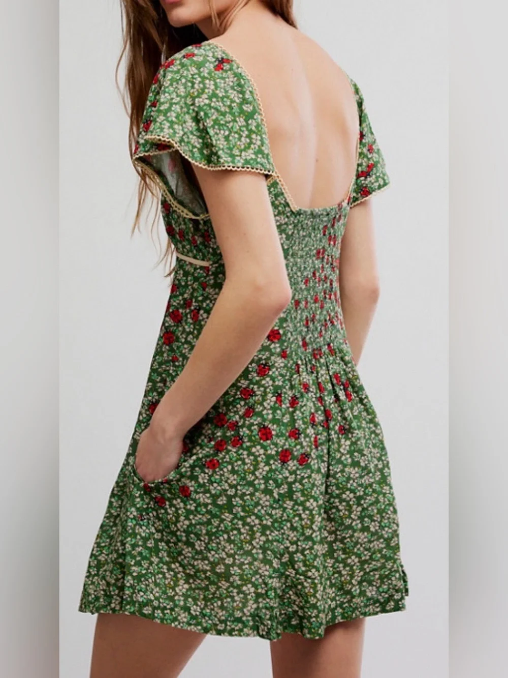 Free People Backroads Mini Dress 
(The ladybug dress 🐞) - Picture 4 of 13